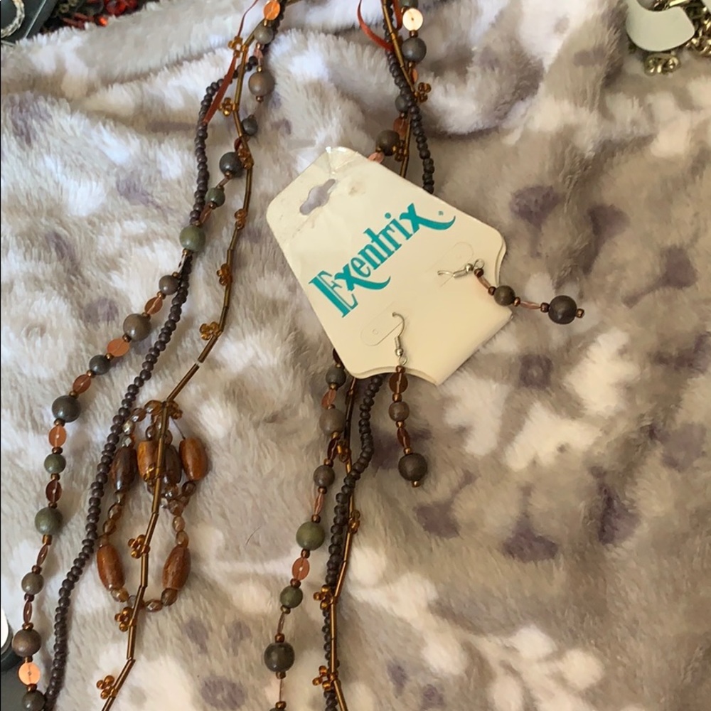 long necklace and earrings set